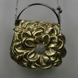 Gold Flower Cluster Shoulder Bag